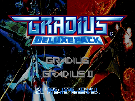 Gradius Deluxe Pack title screen for Sega Saturn